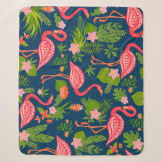 Cobertor Sherpa Flamingo Cor-de-Rosa: Vintage com Turquesa Strike