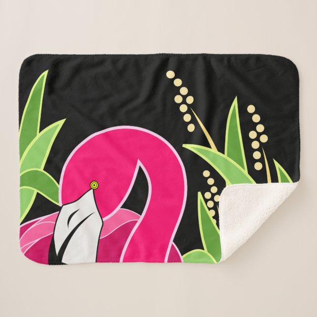 Cobertor Sherpa Flamingo Serpa, Abstrato cor-de-rosa (Frente (Horizontal))