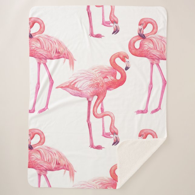 Cobertor Sherpa Flamingos (Frente)