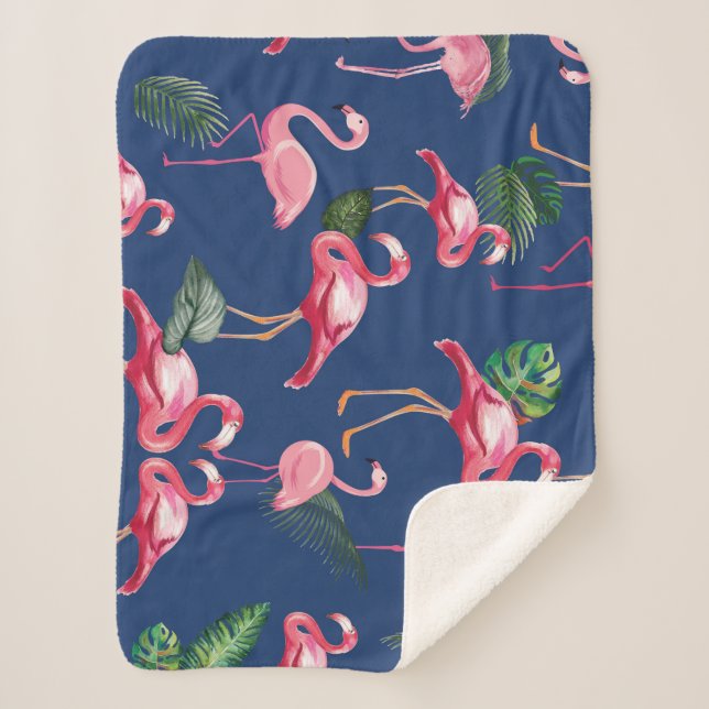 Cobertor Sherpa Flamingos Love Patterno 2 (Frente)