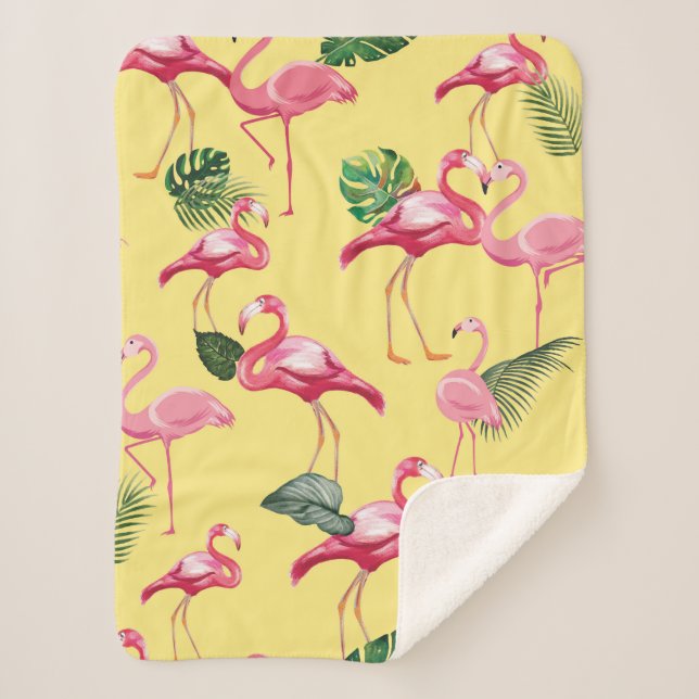 Cobertor Sherpa Flamingos Love Patterno 3 (Frente)