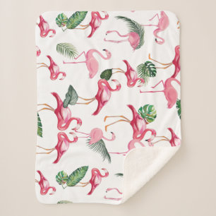 Cobertor Sherpa Flamingos Love Standard