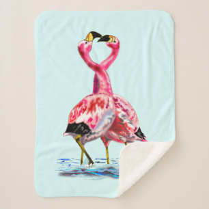 Cobertor Sherpa Flamingos Rosa Tango Sherpa Blanket - Pintura