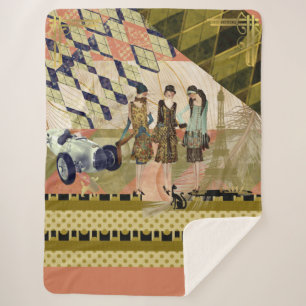 Cobertor Sherpa Flappers Retro em Paris 