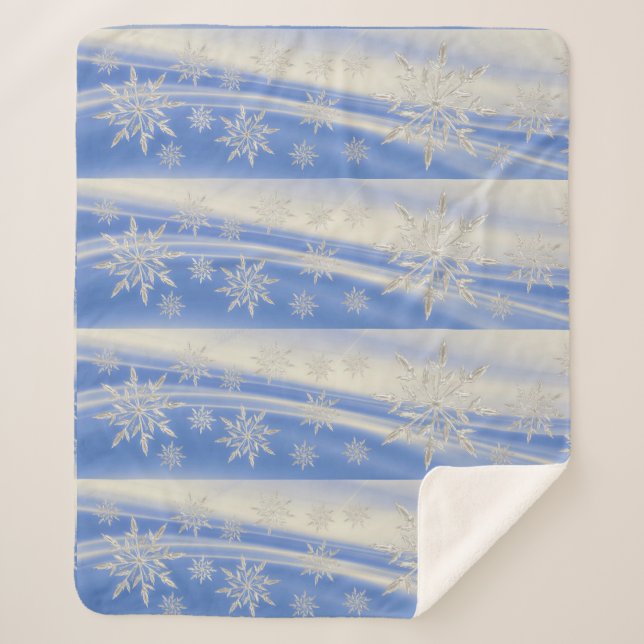 Cobertor Sherpa Floco de neve lança cobertor. (Frente)