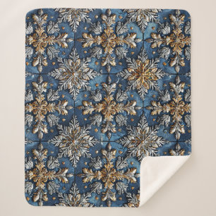 Cobertor Sherpa flocos de neve 3d