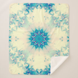 Cobertor Sherpa Flocos de neve de inverno, azuis e congelados, de 