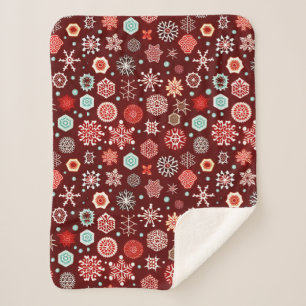 Cobertor Sherpa Flocos de Neve em Borgonha