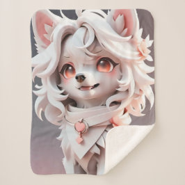 Cobertor Sherpa Floffy Pink E White Puppy