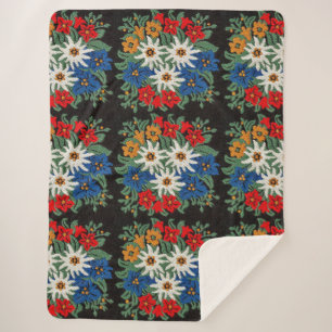 Cobertor Sherpa Flor alpino suíço Edelweiss