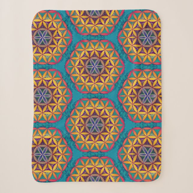 Cobertor Sherpa Flor da Vida Mandala (Frente)
