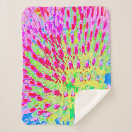 Cobertor Sherpa Flor de Abstrato do arco-íris multicolor