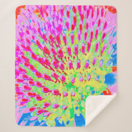 Cobertor Sherpa Flor de Abstrato do arco-íris multicolor