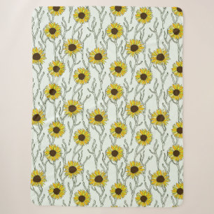 Cobertor Sherpa flor de cabeça de girassol