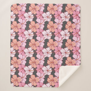Cobertor Sherpa Flor de hibiscus