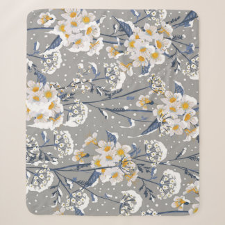 Cobertor Sherpa Flor de inverno: Padrão Floral Delicado
