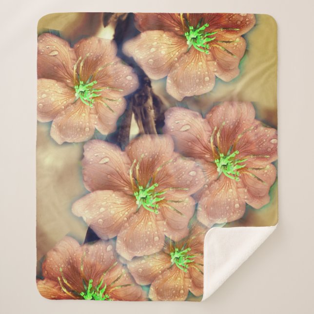 Cobertor Sherpa Flor Gráfico (Frente)