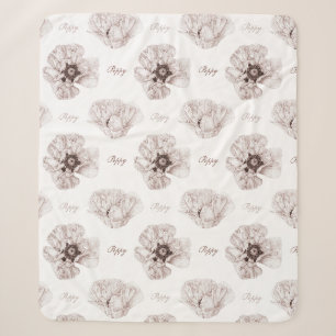 Cobertor Sherpa Flor Ilustrado de Poppy