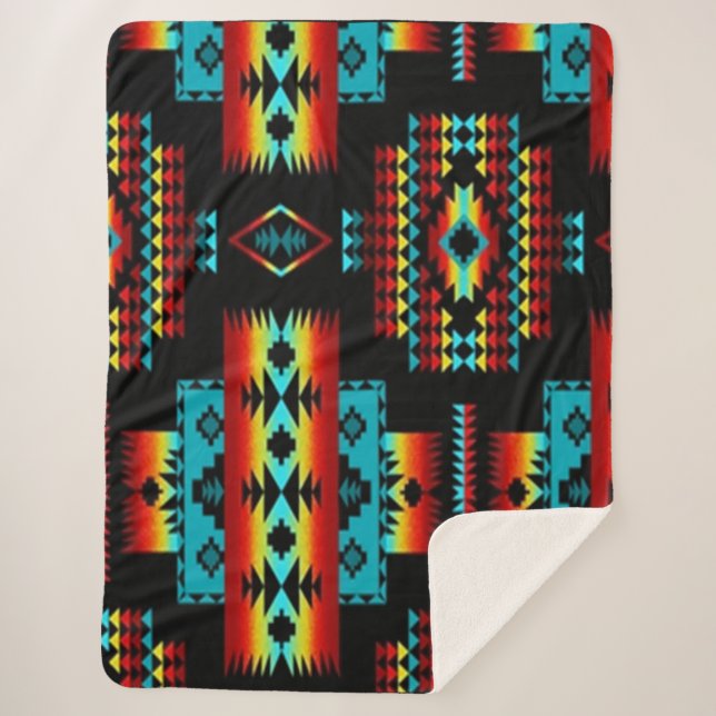 Cobertor Sherpa Flor índio (Frente)