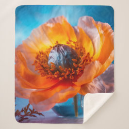 Cobertor Sherpa Flor Laranja