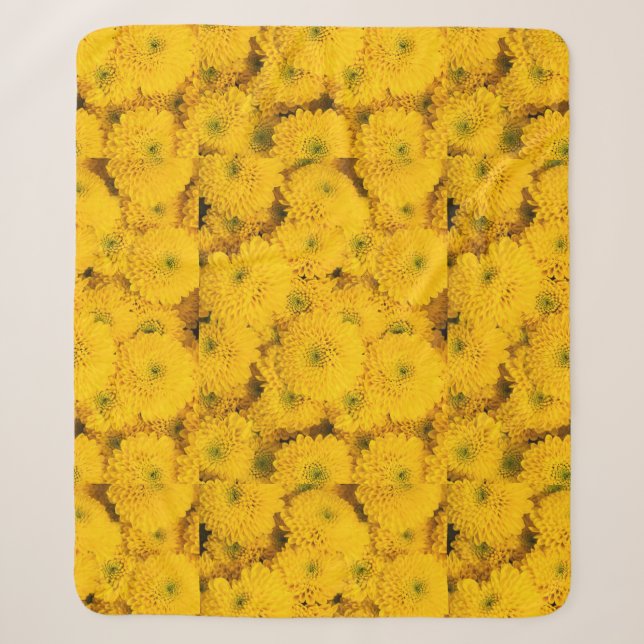 Cobertor Sherpa Flor mãe crisântemo de jardins amarelos (Frente)