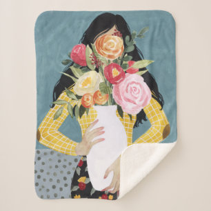 Cobertor Sherpa Flor Vase Girl