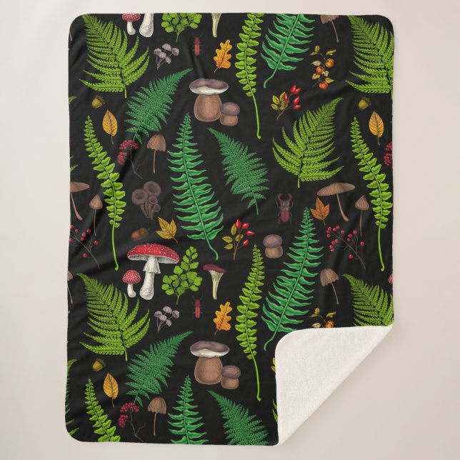 Cobertor Sherpa Flora e fauna florestais (Frente)