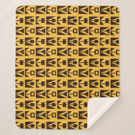 Cobertor Sherpa Floral Amarelo abstrato Geométrico