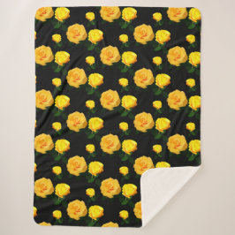 Cobertor Sherpa floral amarelo tenente