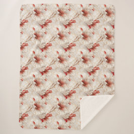 Cobertor Sherpa Floral Branco Belo