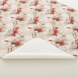 Cobertor Sherpa Floral Branco Belo