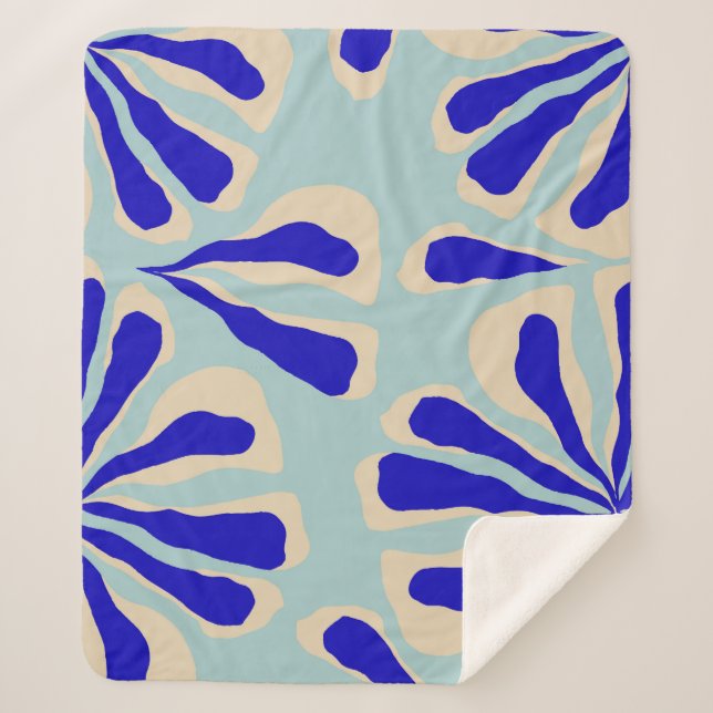 Cobertor Sherpa Floral Contemporâneo: Moda Sem Costura. (Frente)