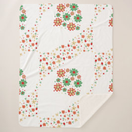 Cobertor Sherpa Floral Contemporâneo Moderno