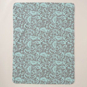 Cobertor Sherpa Floral/Cor damasco
