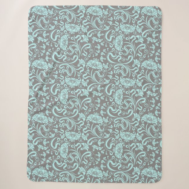 Cobertor Sherpa Floral/Cor damasco (Frente)