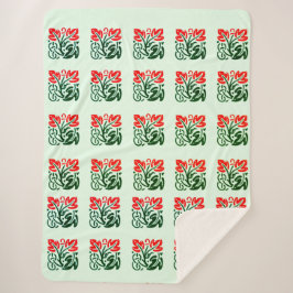 Cobertor Sherpa Floral Damask Sherpa Blanket