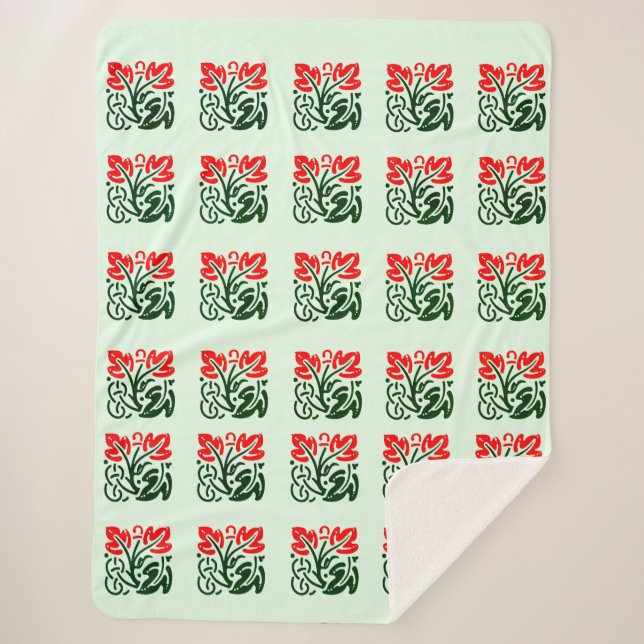 Cobertor Sherpa Floral Damask Sherpa Blanket (Frente)