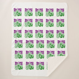 Cobertor Sherpa Floral Damask Sherpa Blanket