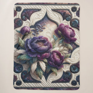 Cobertor Sherpa Floral Elegância Peônia da Meia-No