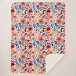 Cobertor Sherpa Floral escandinavo Sherpa Blanket