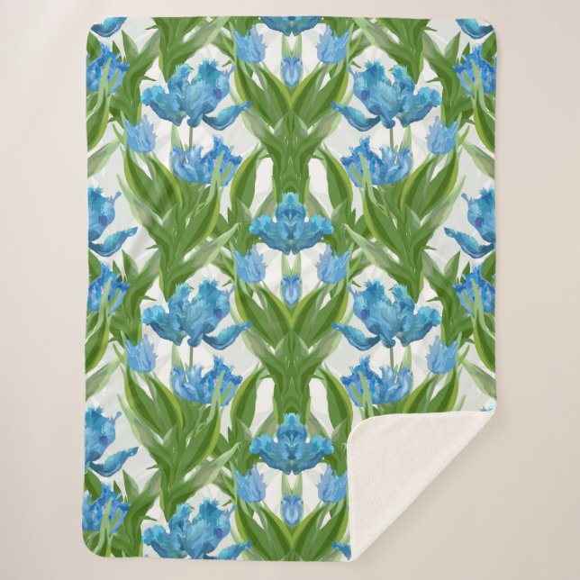 Cobertor Sherpa Floral estético (Frente)