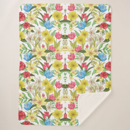 Cobertor Sherpa Floral estético