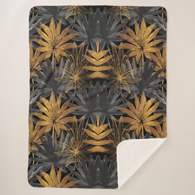 Cobertor Sherpa Floral estético (Frente)