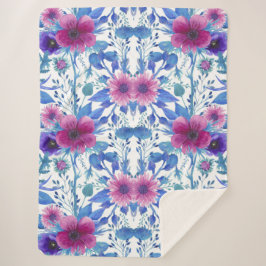 Cobertor Sherpa Floral estético