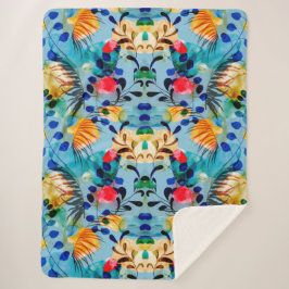 Cobertor Sherpa Floral estético