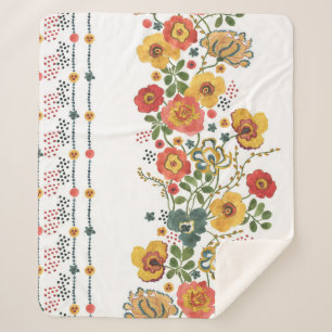 Cobertor Sherpa Floral Estilizado: Design sem água.