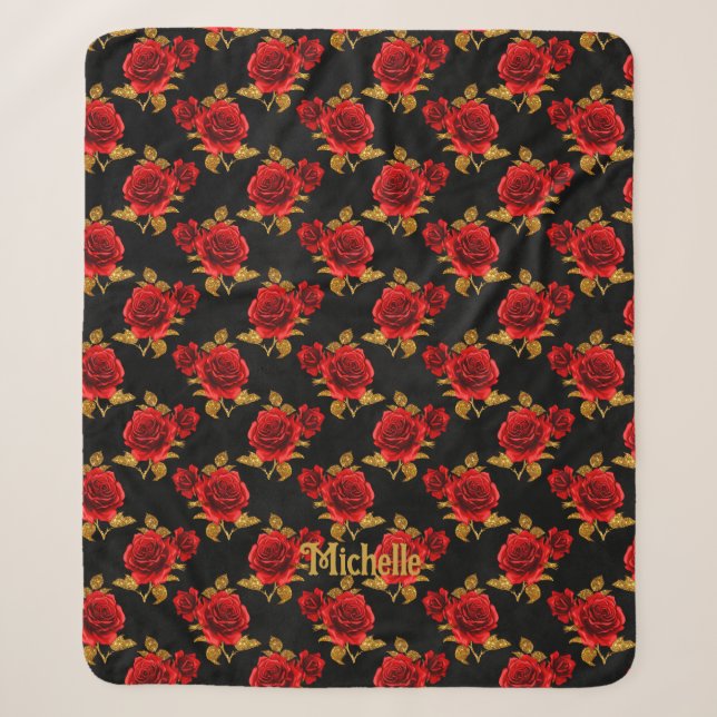 Cobertor Sherpa Floral Gótico (Frente)