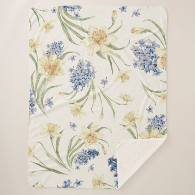 Cobertor Sherpa Floral Luminoso I Sherpa Blanket Fall Floral (Frente)