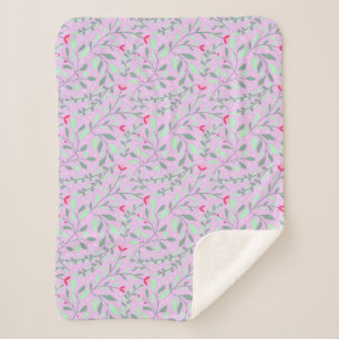 Cobertor Sherpa Floral pattern.05.FR.pink e LPink verde BG