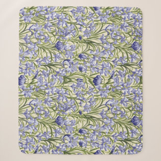 Cobertor Sherpa Floral Pattern Bluebell Flowers